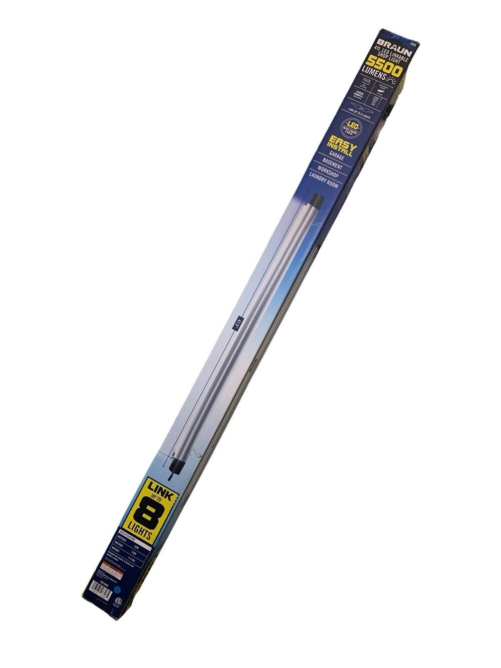 BRAUN 4 ft Led Linkable Shop Light 5500 Lumens, White 59506‎